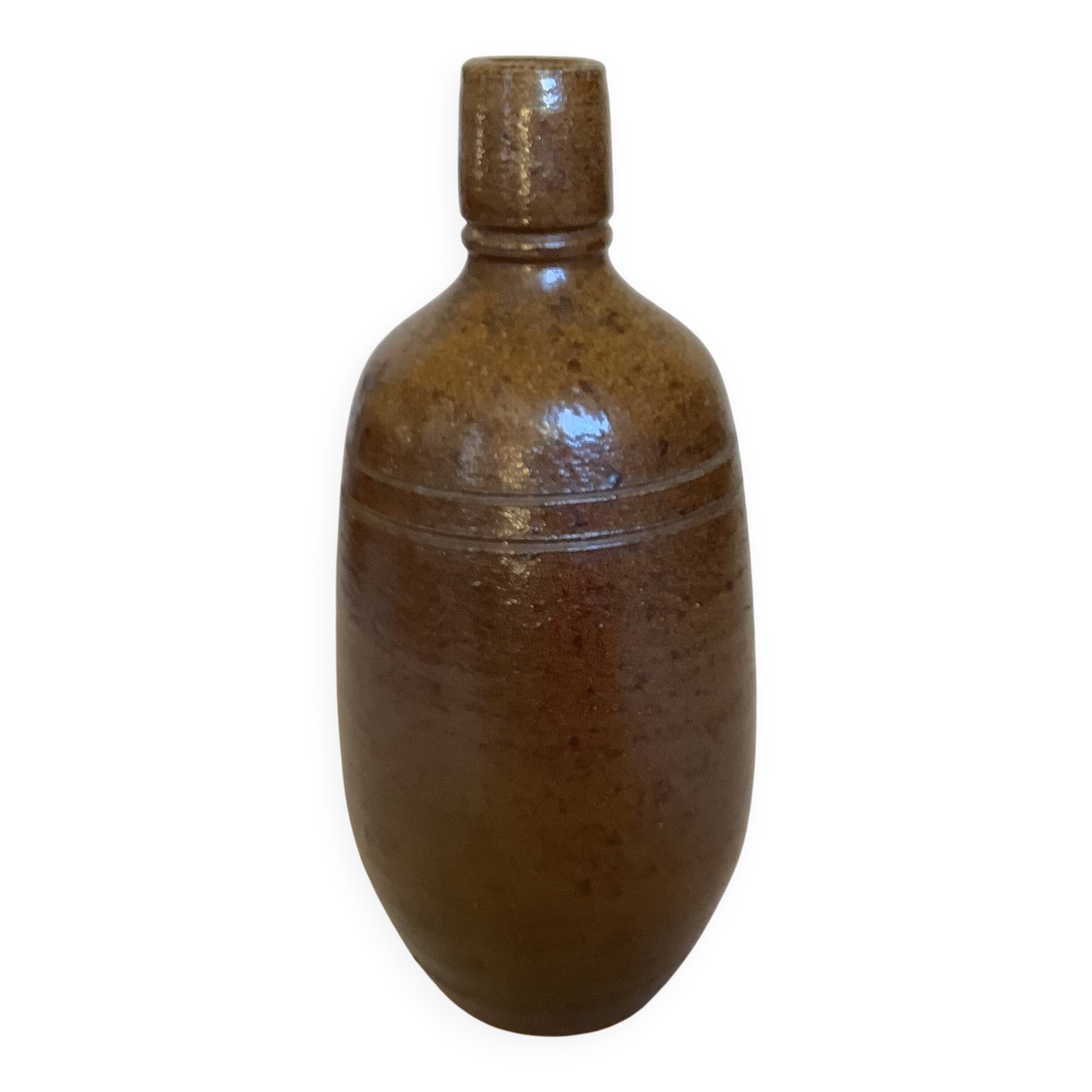 Brown stoneware bottle