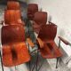 Set of 6 Airborne chairs in moulded plywood, 1950s.