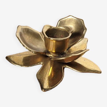 Vintage brass flower candle holder