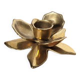 Vintage brass flower candle holder