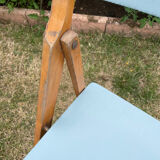 2 folding chairs in vintage beech 1950