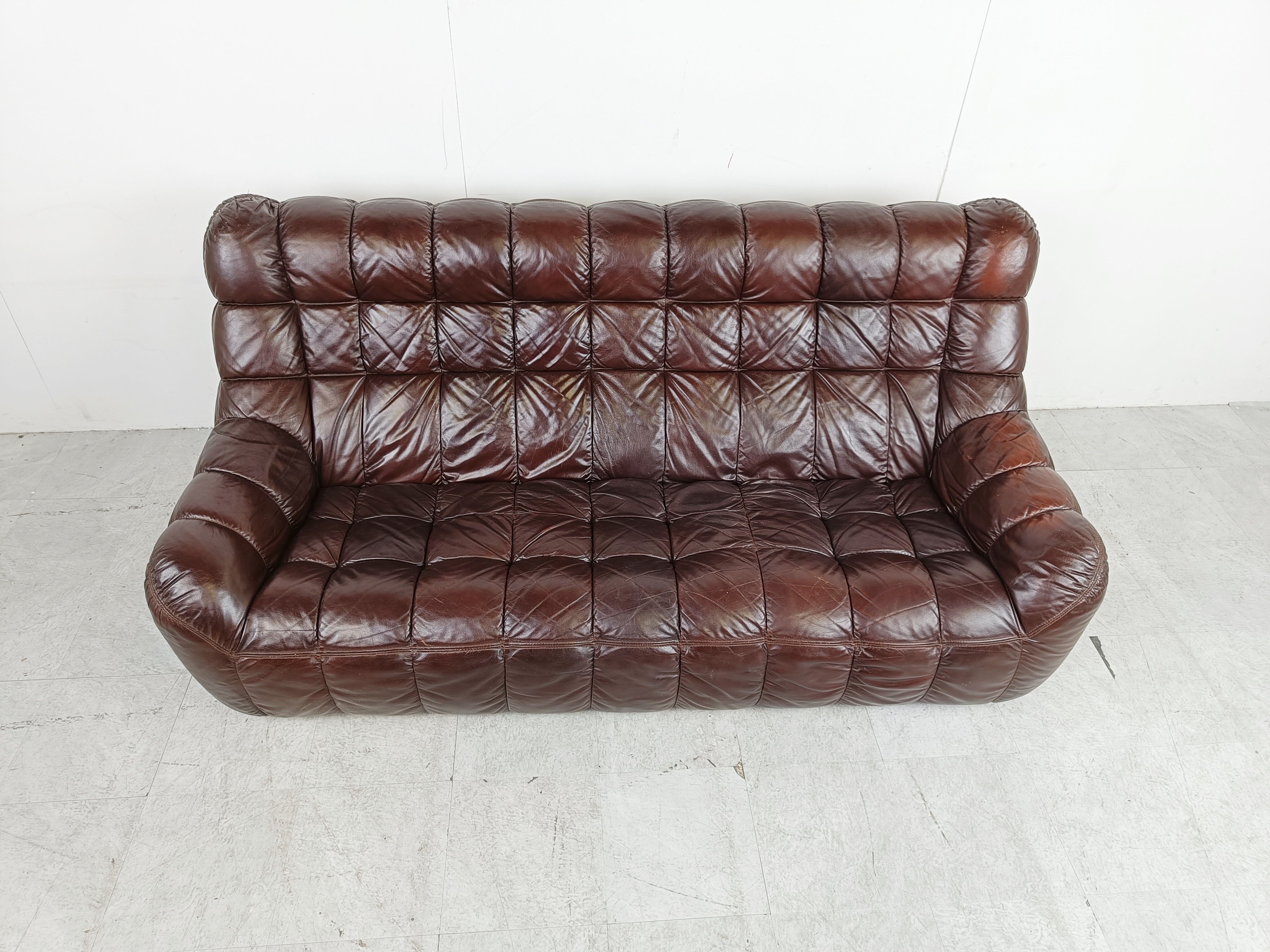 Vintage leather sofa 1970s