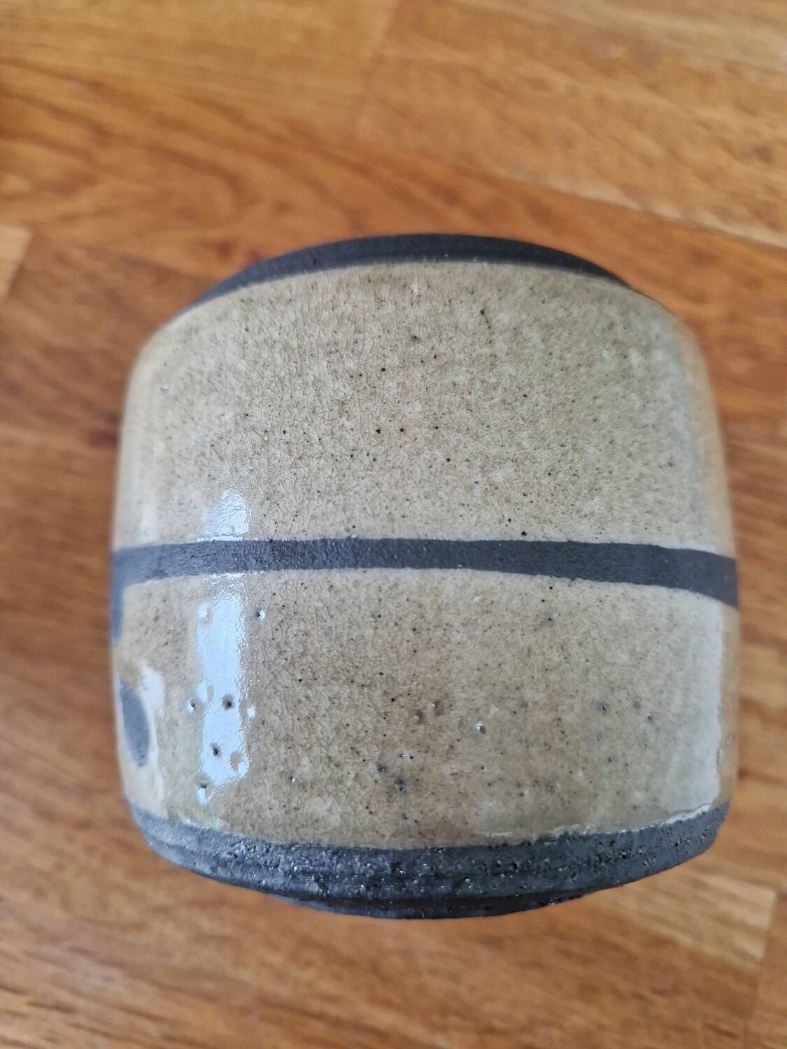 Vintage ceramic rakku pot vase signed