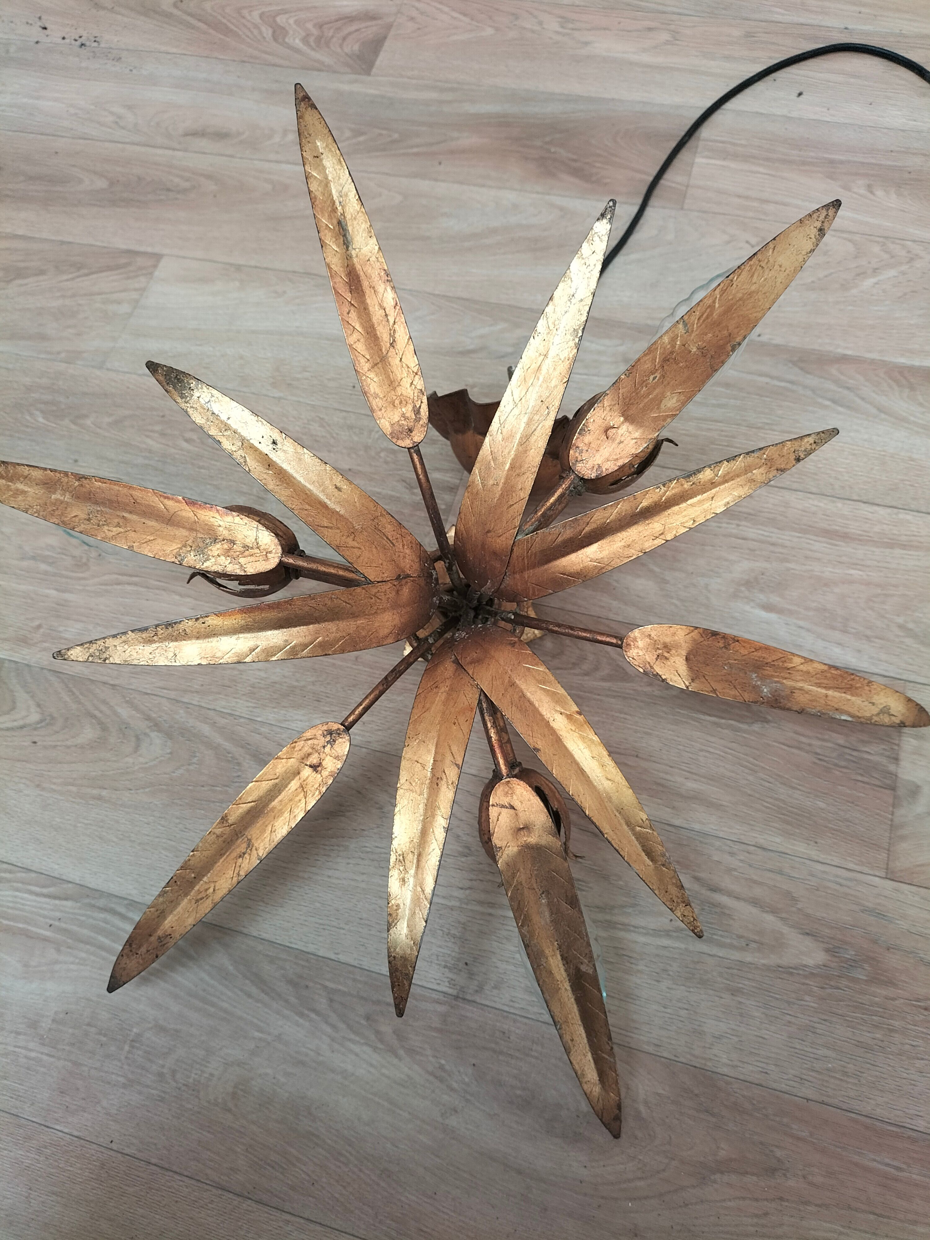 Golden leaf chandelier