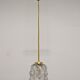 Vintage pendant lamp in molded glass and brass