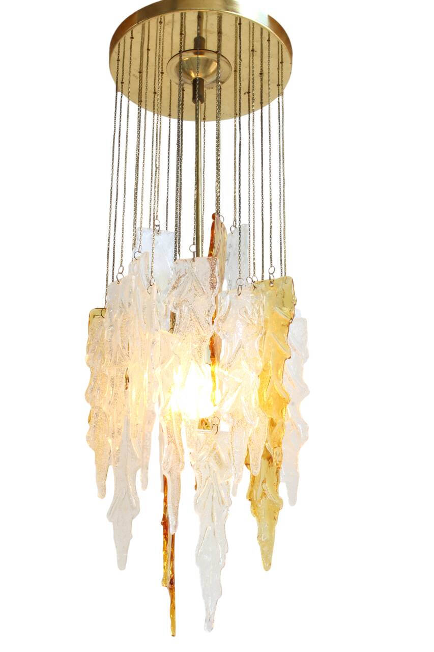 Vintage bicolour Murano glass ceiling lamp by Carlo Nason for Mazzega, 1970s