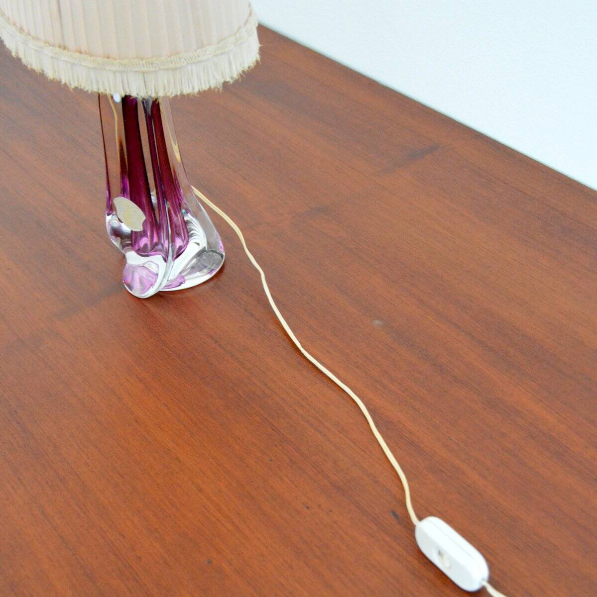 Vintage 1960s Val St-Lambert Belgium Crystal Table Lamp