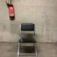 Eyrel folding chairs in chrome metal and imitation leather from the 70s