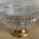 Vintage crystal and brass footed bowl