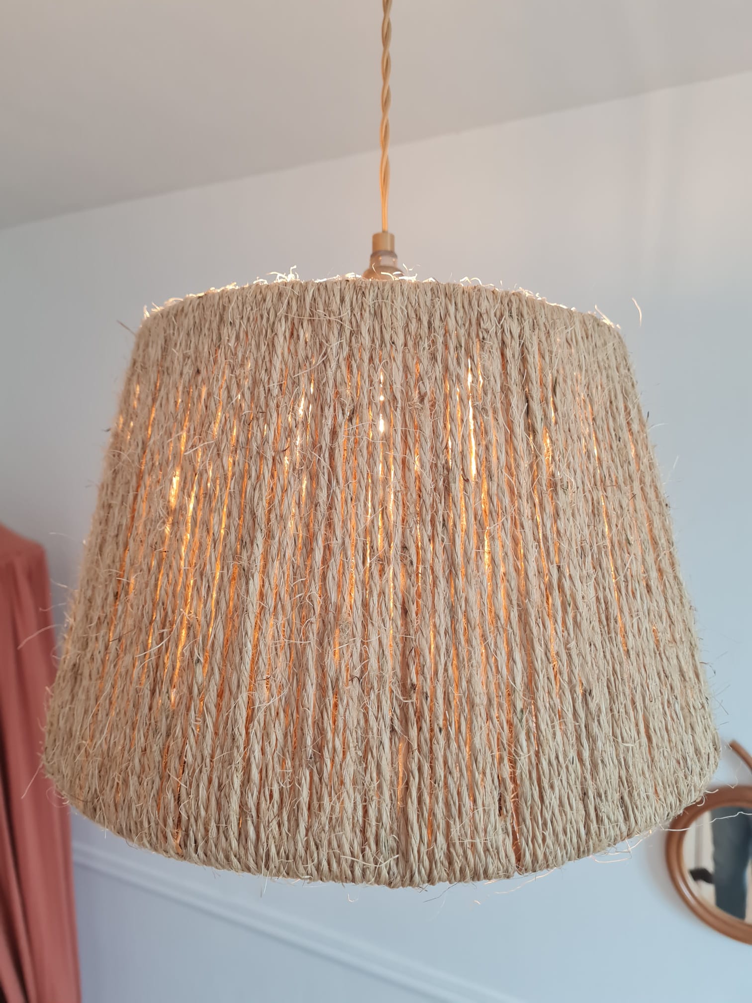 Suspension en corde naturelle vintage