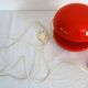 Vintage red ceramic diabolo lamp