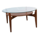 1960s coffeetable in walnut and glass