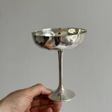 6 shiny metal footed bowls