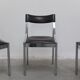 Set of 4 Italian chrome & leather dining chairs, 1970s