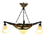 Art Deco chandelier with 4 lights, 1930.