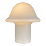 Large XL mushroom table lamp in white glass entirely white Peill and Putzler 1970