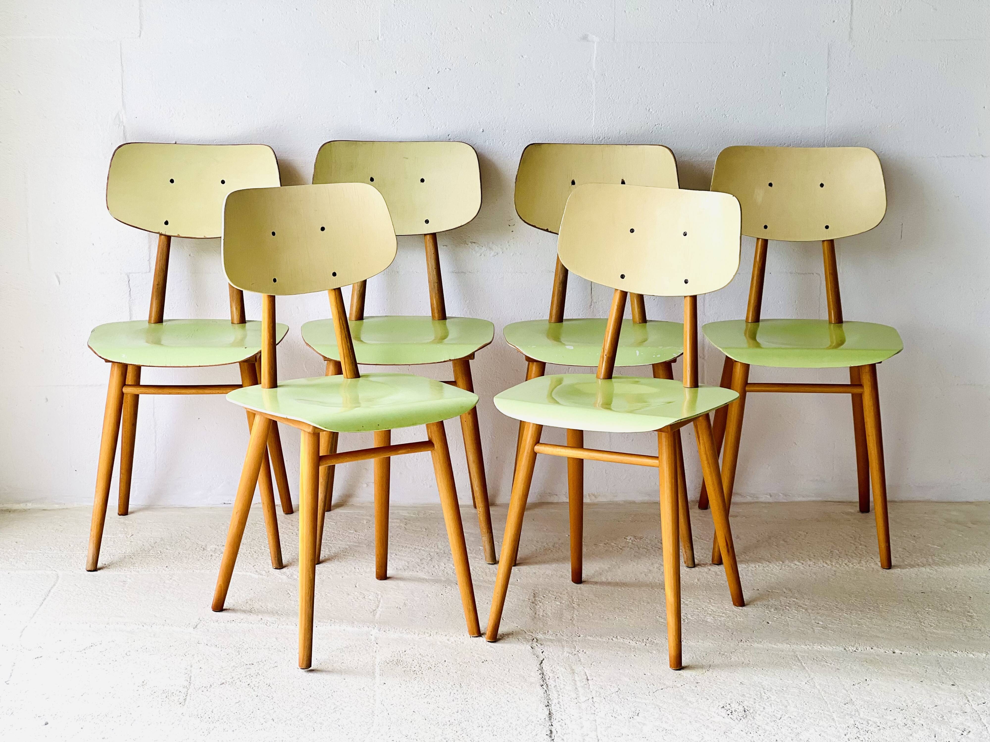 Vintage Bistro Kitchen Chairs from TON, 1960