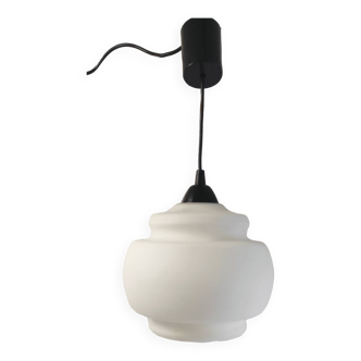 Scandinavian style opaline pendant light - 1960s