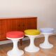 Tabouret tulipe en Plastique et Laine, Rouille, Design Space Age, 1970