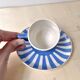 Vintage fox trott coffee cup sarreguemines, art deco striped service.