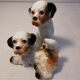 Pair of vintage ceramic terrier puppy dog figurines
