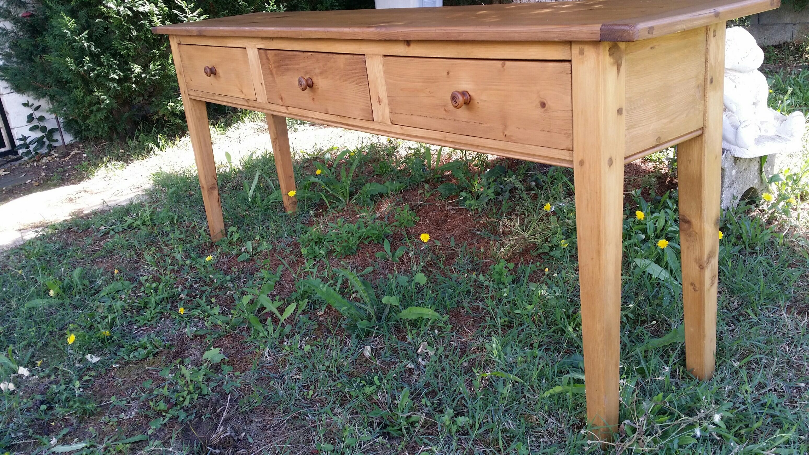 Console feet spindle, 3 drawers