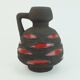 Fat lava vase schlossberg cer. 1970s brown with glossy red pattern no.64-25