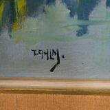 Tage Rudolf Ahlm, Swedish landscape, oil on canvas, 1940s, framed