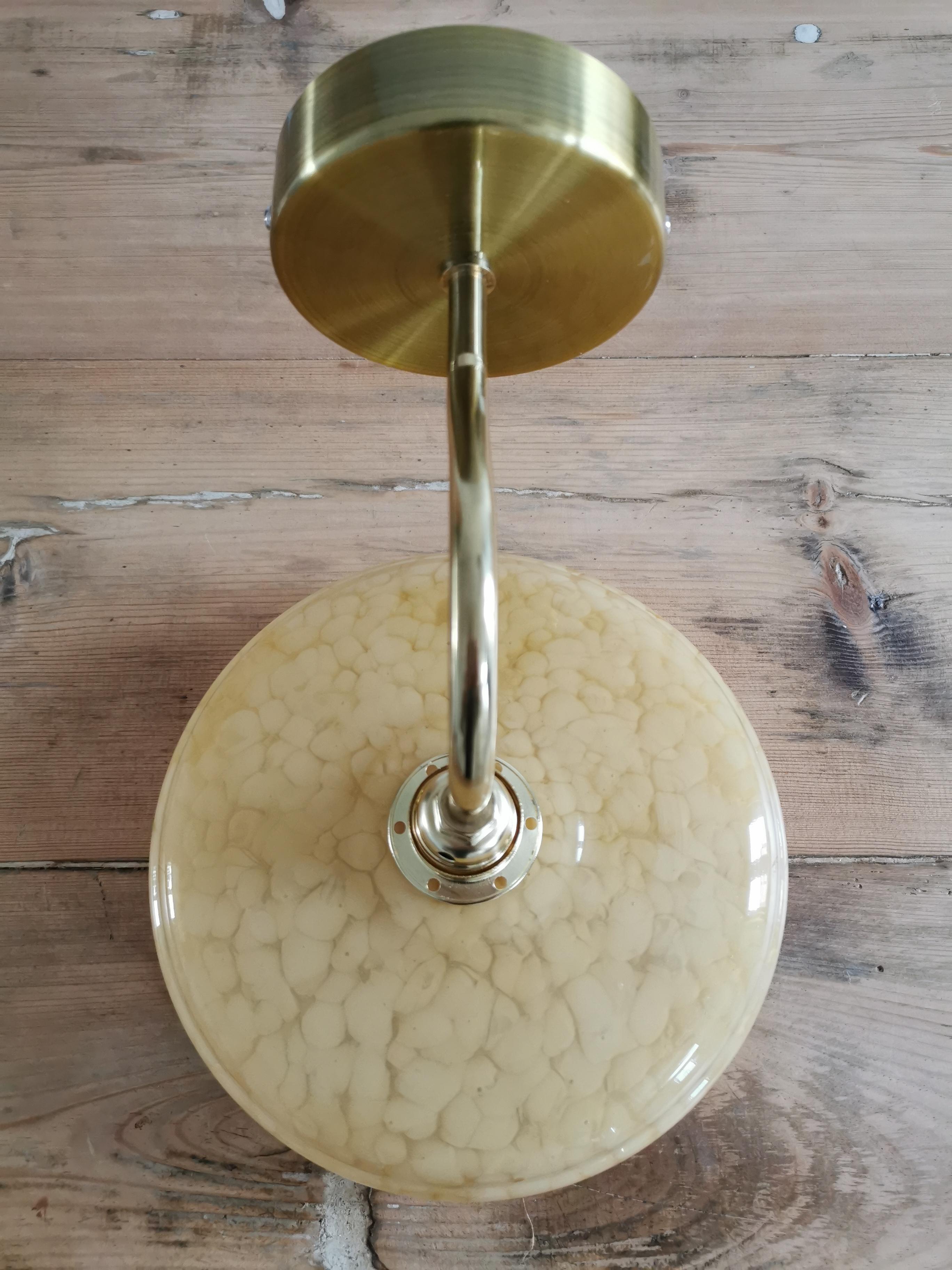 Vintage lampshade wall lamp in yellow Clichy glass
