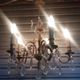 Antique gilded bronze and crystal chandelier with 5 lights / working condition l. gau?
