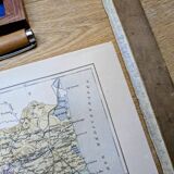 Map of Pyrénées-Orientales, 1889. Authentic Vintage.