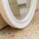 Round wall mirror Carrara & Matta - Vintage white mirror - Made in Italy - 1970s