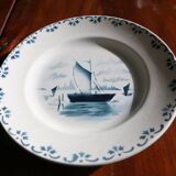 Assiette ancienne, bateau Flobart