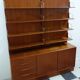 Teak 1960s sideboard with bookcase upright back panel, Danish 60s
