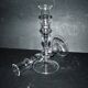 Set of 2 vintage blown glass candle holders