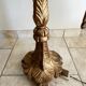 Late 19th century Art Nouveau wooden and gilded stucco floor lamp with fabric lampshade