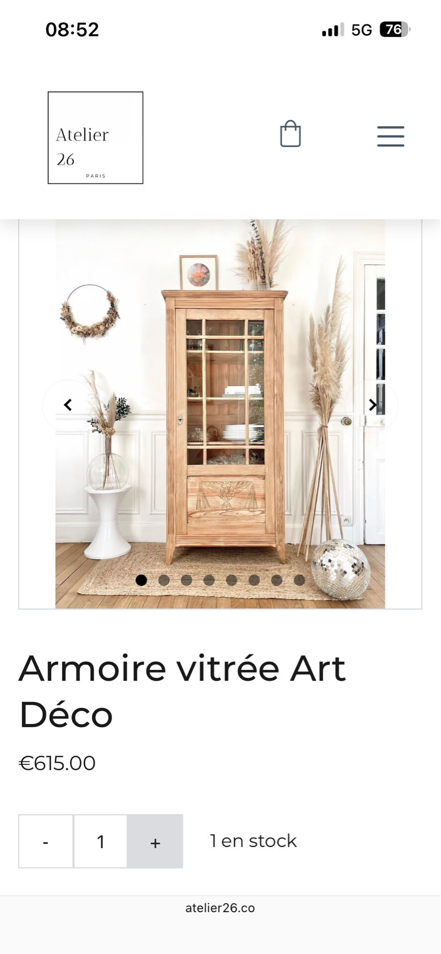 Parisian glass cabinet