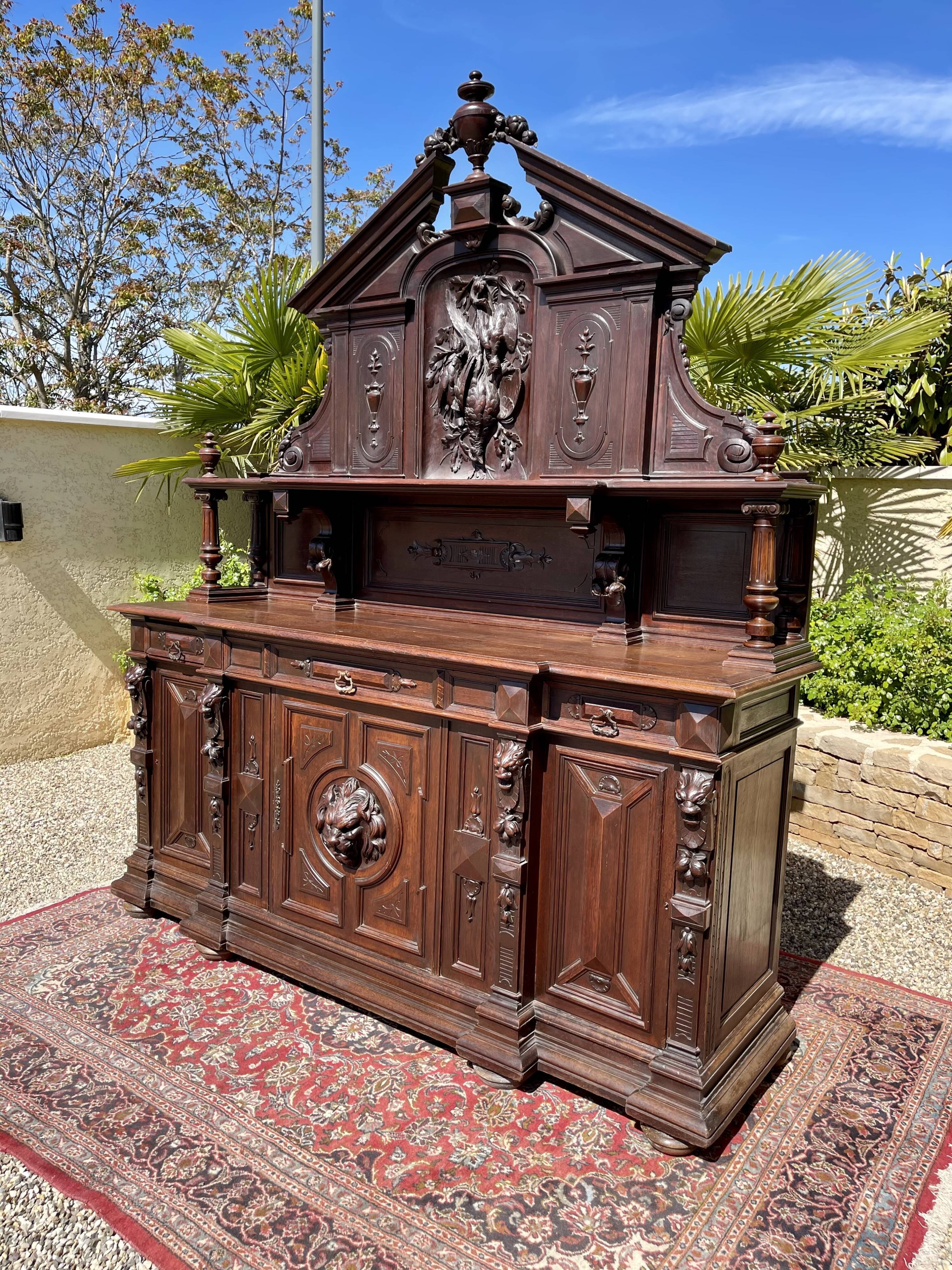 Hunting Buffet in Oak Renaissance Style