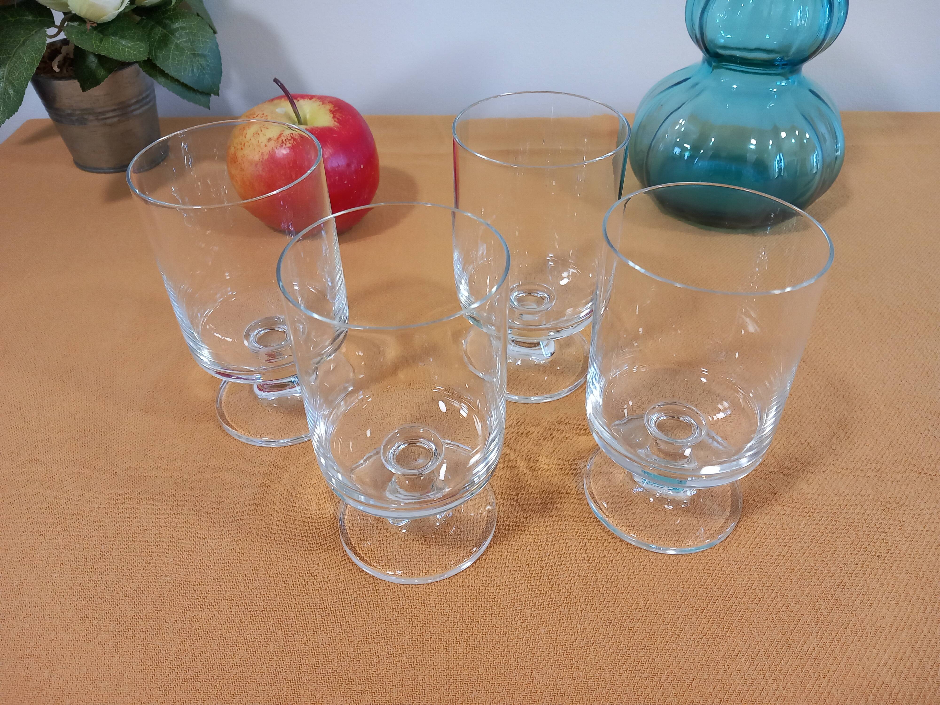 Set of 4 crystal stem glasses