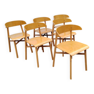 6 chaises Baumann vintage 80