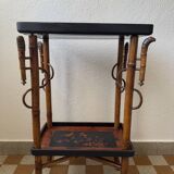 Guéridon asiatique bambou et laque ancien