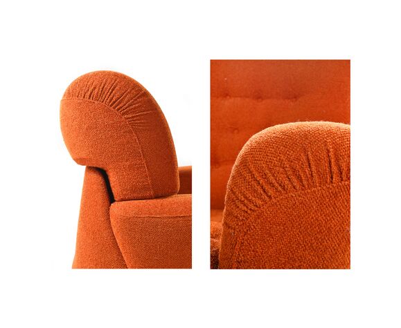 Paire de fauteuils vintages couleur brique | Selency
