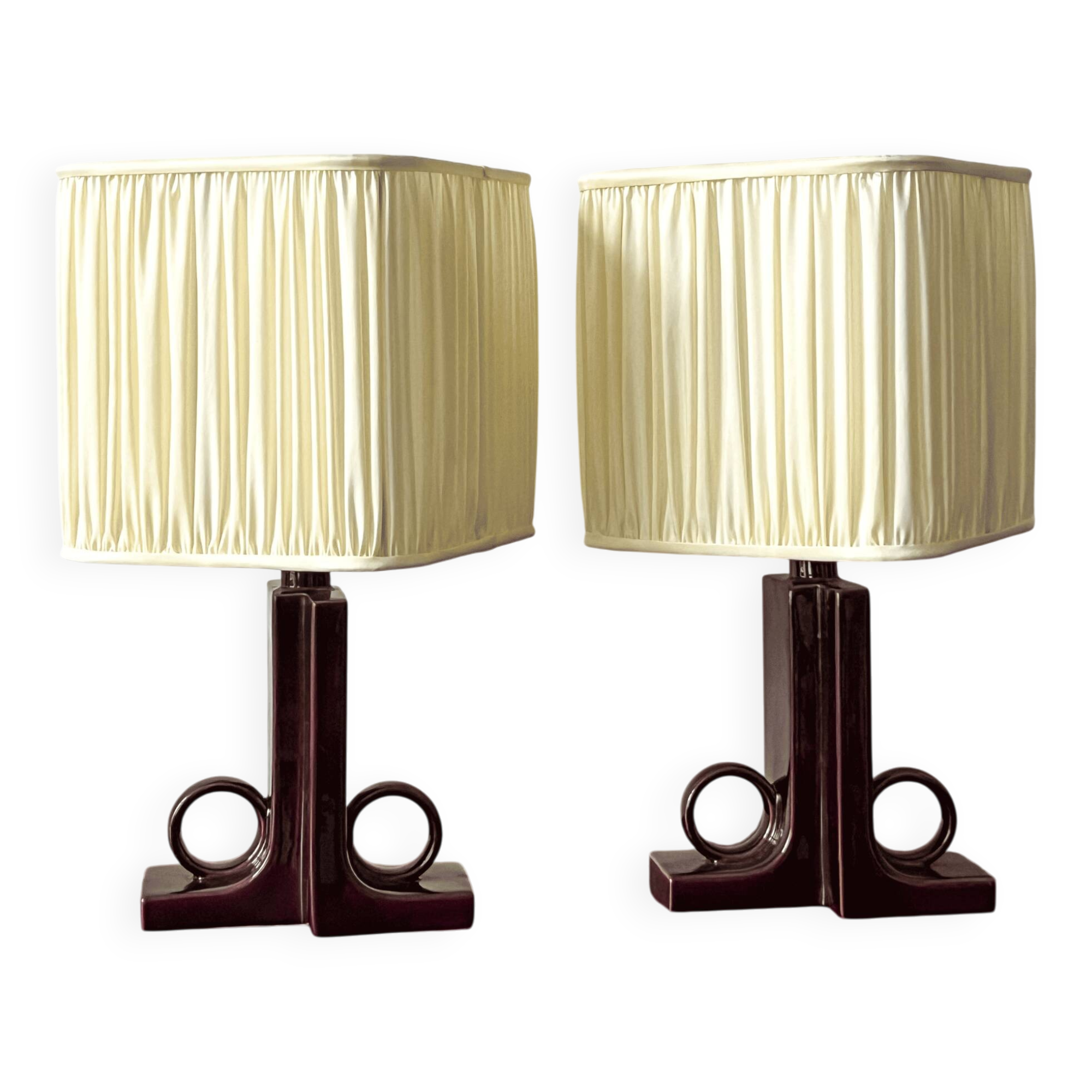 Pair of ceramic lamps