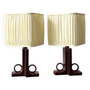 Paire de lampes en céramique
