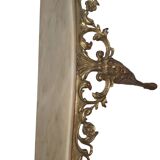 Console table in gold metal and its marble top