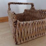 Rattan basket with logs