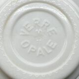 White opal glass pot / jar, vintage