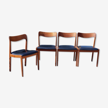 Set of 4 Scandinavian teak chairs and sky seats
