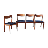 Set of 4 Scandinavian teak chairs and sky seats