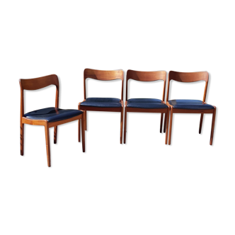Set of 4 Scandinavian teak chairs and sky seats